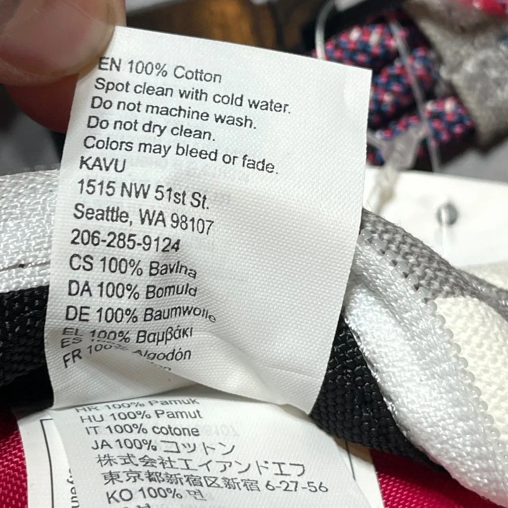 NWT KAVU 9150-716 Mini Rope Bag Got Dots Multi Color Dot Canvas‎ Sling Backpack